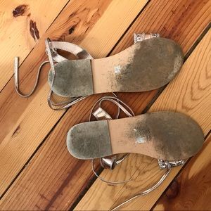Shoes - Gold Tie Up Sandals Shoes - Gold Tie Up Sandals